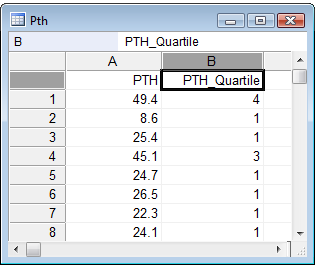 Create groups from quantiles