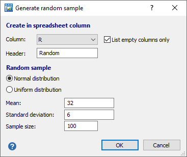 Generate random sample