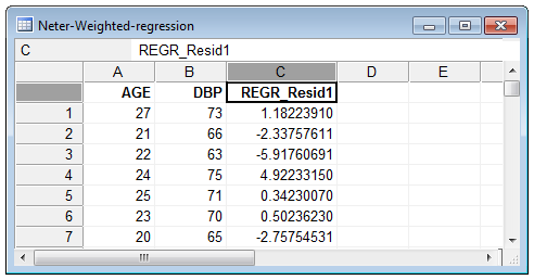 Save residuals (weighed regression example)