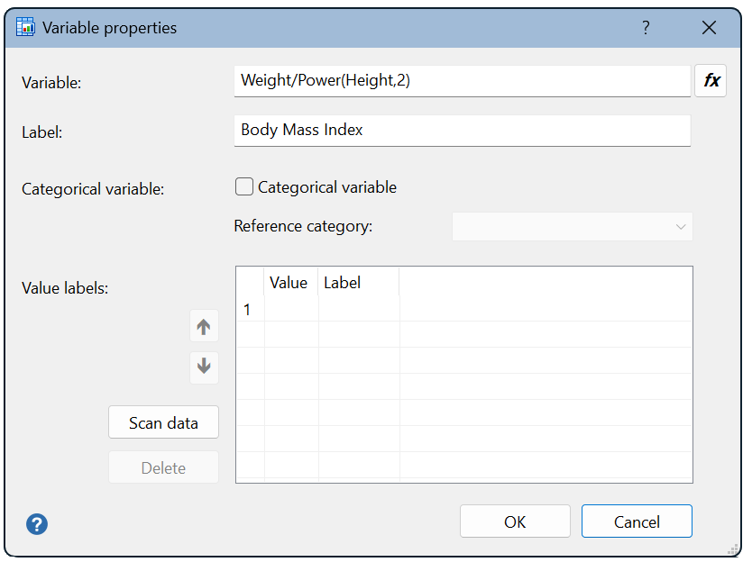 Variable properties